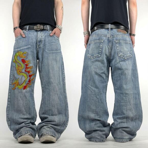 Other Other - Vintage y2k grunge archive baggy bootcut embroidered rare skater jeans
